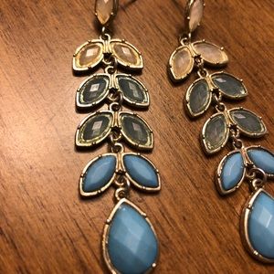 Blue Leaf Earrings